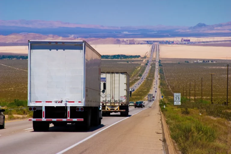 Trucks on an open highway
